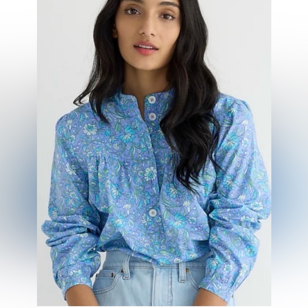NWT J. Crew size XXS fresco top in blue floral